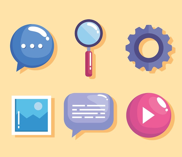 Seis iconos de diseño web