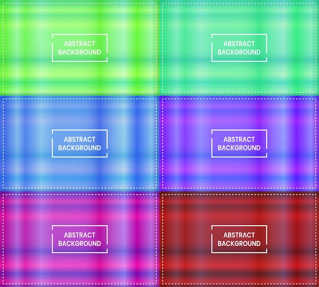 Seis juegos de líneas de luz de neón verde, azul, rosa y roja verticales y horizontales. fondo abstracto