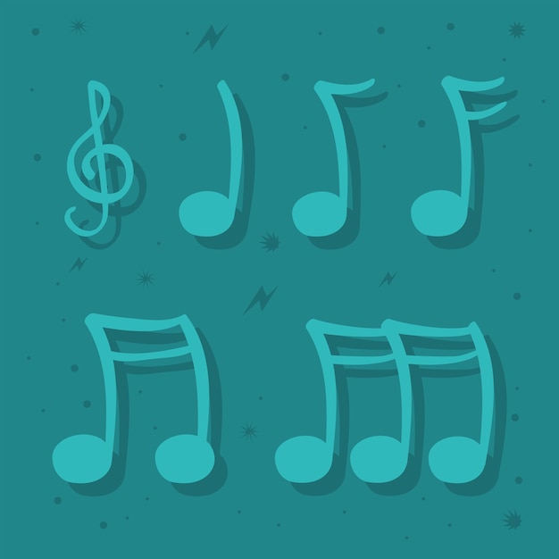 Seis notas musicales