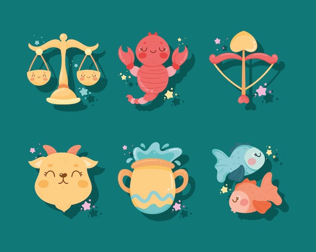 Seis signos del zodiaco