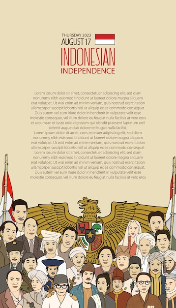 Vector selamat hari kemerdekaan indonesia traducción feliz día de la independencia de indonesia ilustración publicación en redes sociales