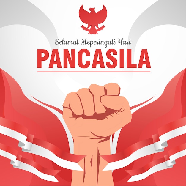 selamat hari pancasila significa feliz día de pancasila cartel de saludo de publicación en redes sociales