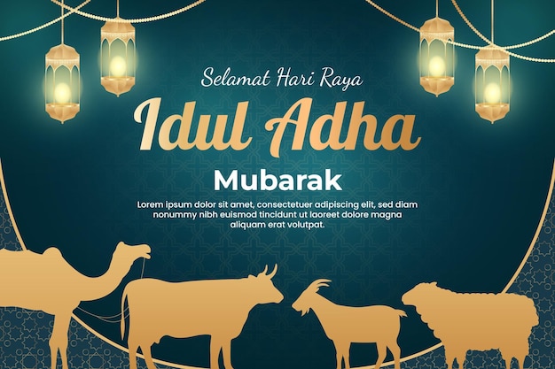 Selamat hari raya idul adha festival islámico de bakrid ilustración