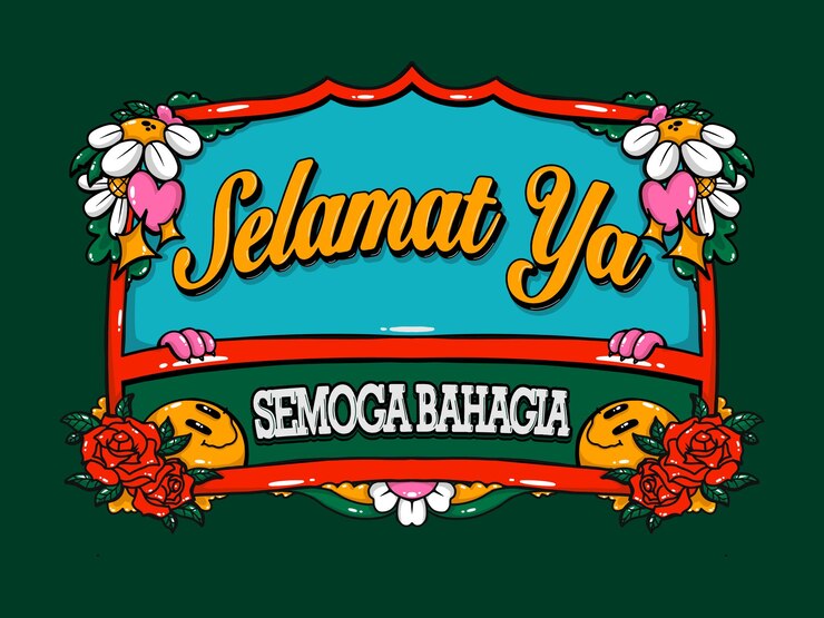 Vector selamat ya semoga bahagia tarjeta de saludos