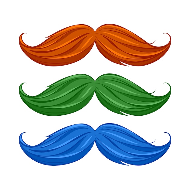 Vector selección de bigotes de colores