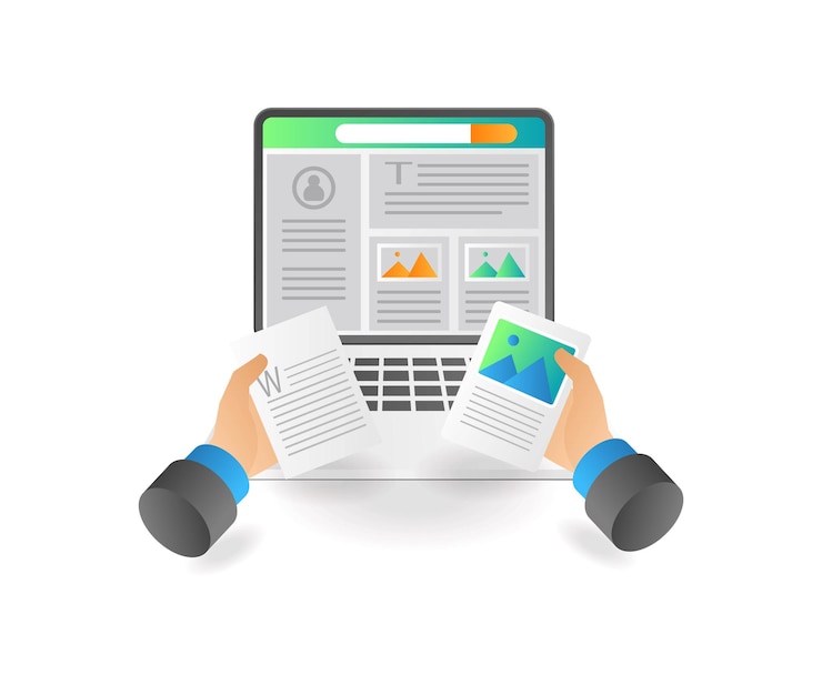 Vector selección de datos para contenido web de blogger