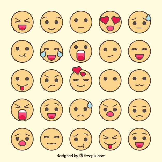 Vector selección de emoticonos fantásticos