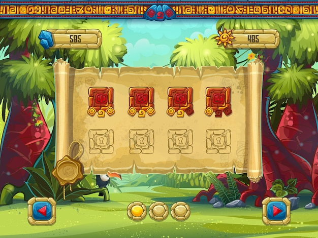 Selección de nivel de ilustración para un juego de computadora