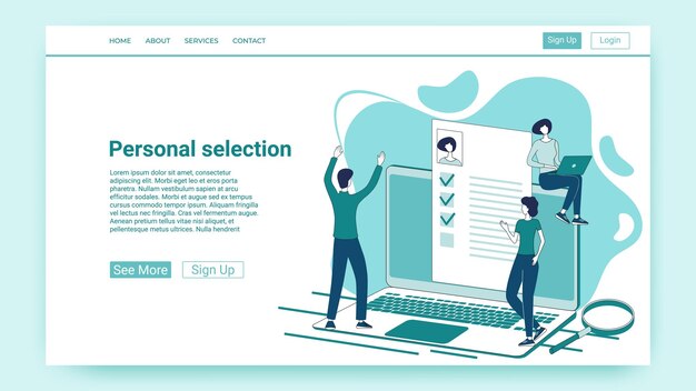 Selección de personal El trabajo de una agencia de contratación de personas en el contexto de los currículums seleccionar personal