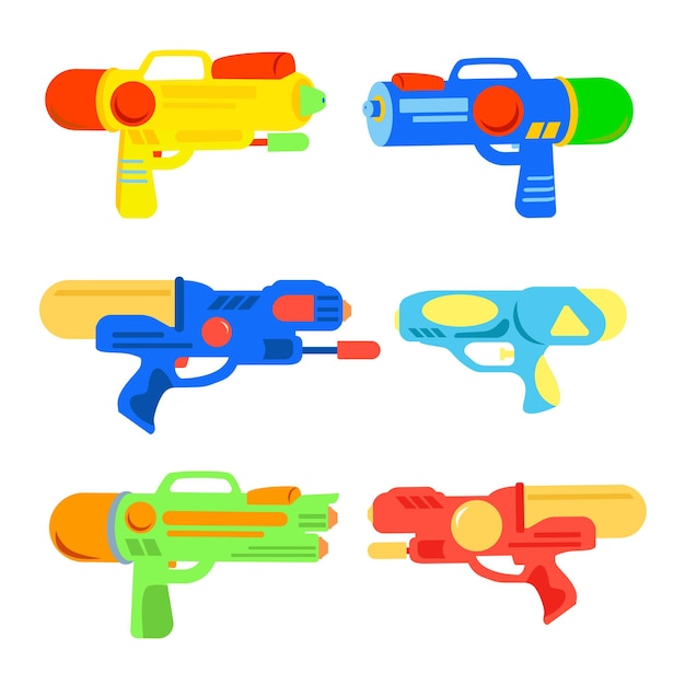 Vector selección de pistola de agua el día del songkran.