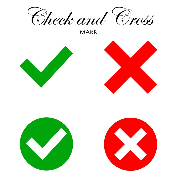 Vector seleccione y cruce el conjunto de iconos
