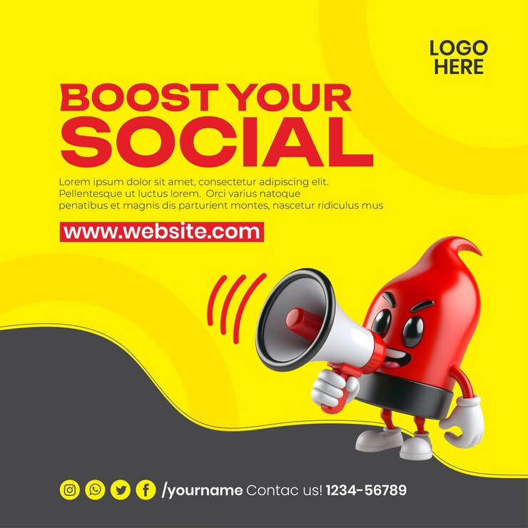 Vector self-promotion de la agencia de marketing y plantilla de publicación en las redes sociales