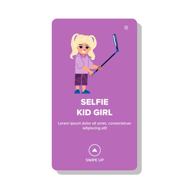 Selfie niño niña vector