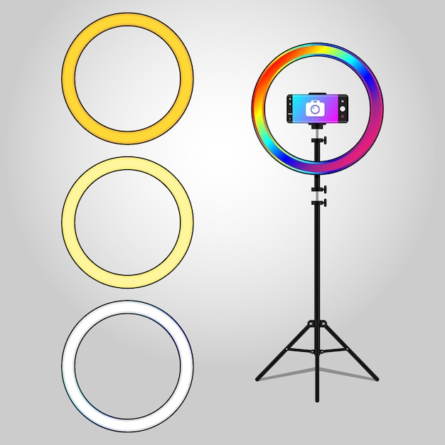 Selfie ring light soporte para teléfono multicolor para live stream  ringlight para reuniones