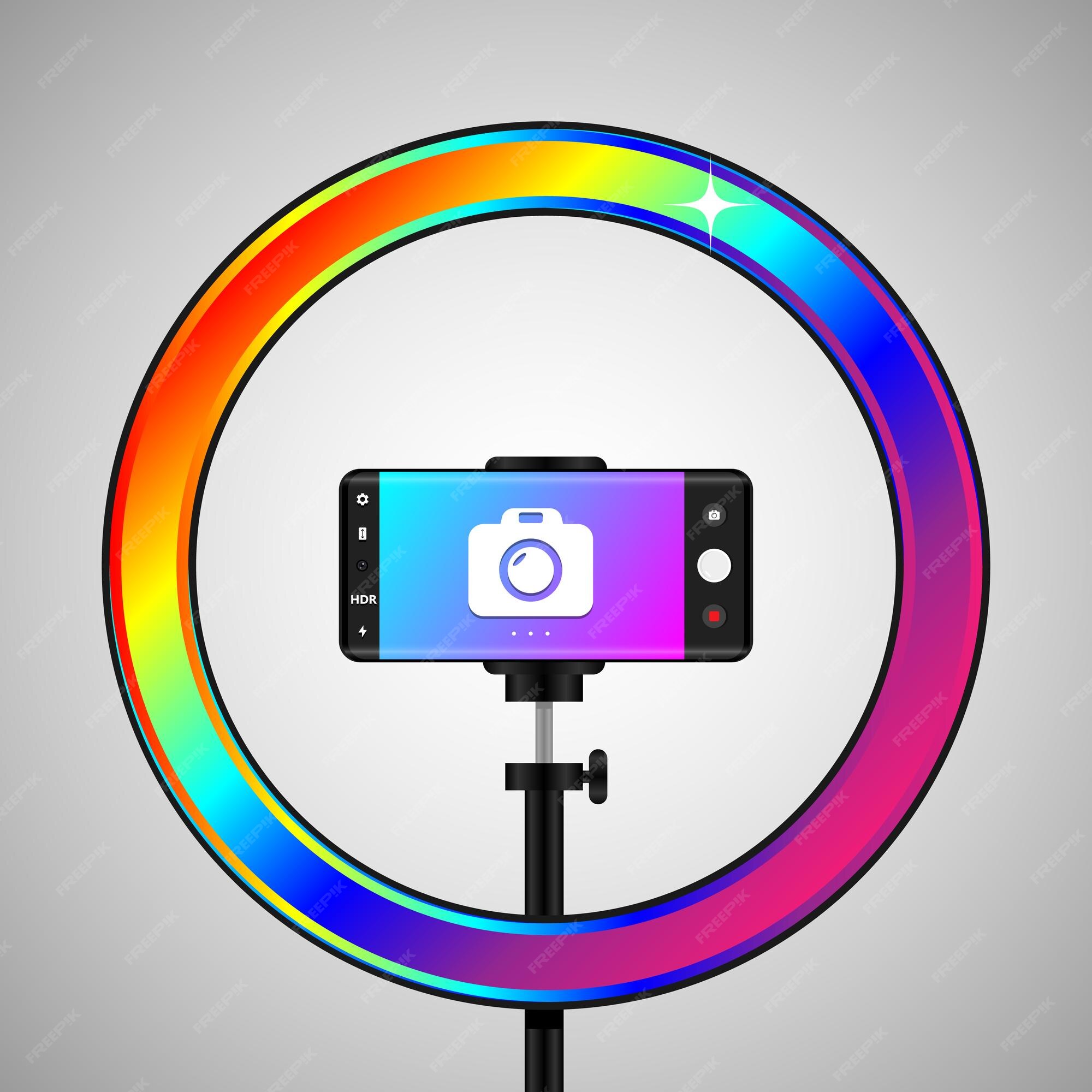 Selfie ring light soporte para teléfono multicolor para live stream  ringlight para reuniones