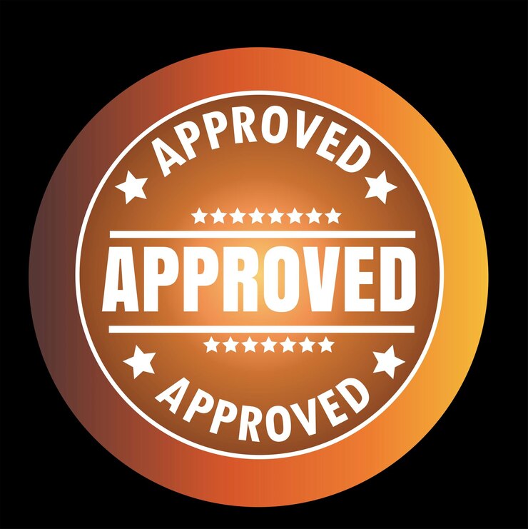 Sello aprobado Insignia de autorización y garantía de calidad