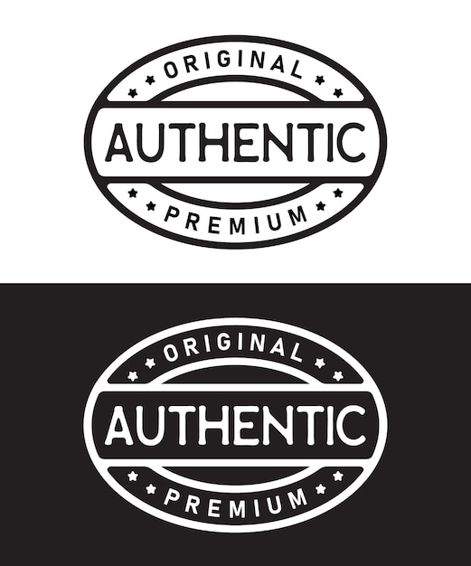 Sello auténtico diseño de logotipo vintage