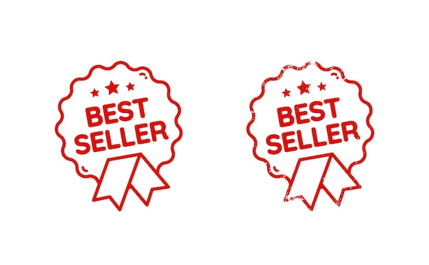 sello de bestseller etiqueta de bestseller simple con icono de vector de negocio de cinta