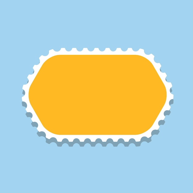 sello en blanco con borde amarillo en diseño vectorial plano