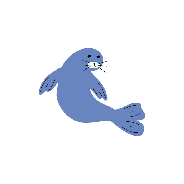 Sello Carácter animal marino sobre fondo profundo Ilustración de vida salvaje Mundo de ropa interior