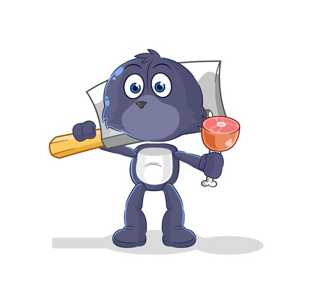 Sello carnicero ilustración vector de caracteres