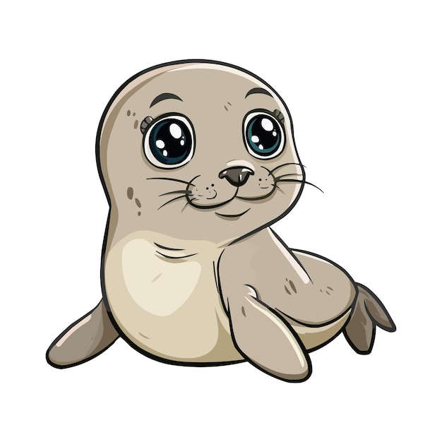 El sello de dibujos animados es un vector simple.