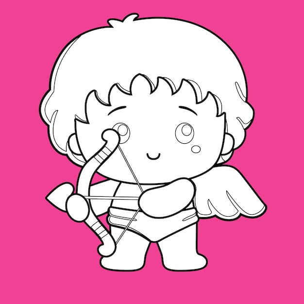 Sello digital de alas de niño pequeño Cupido para álbum de recortes decorativo o tarjetas