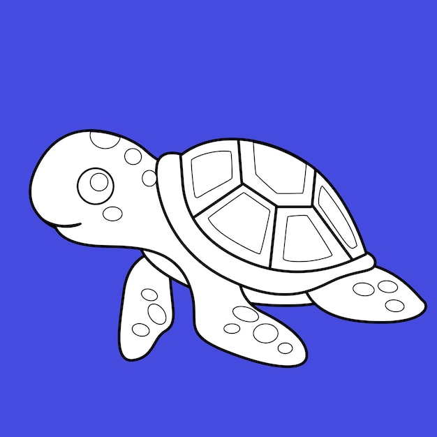 Vector sello digital de animales submarinos de tortuga