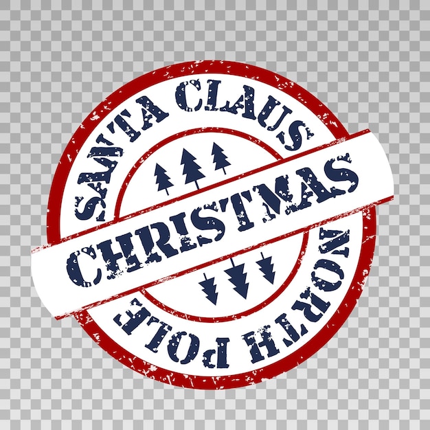 Sello de Feliz Navidad Ilustración vectorial en fondo transparente Se puede utilizar para etiquetar vario
