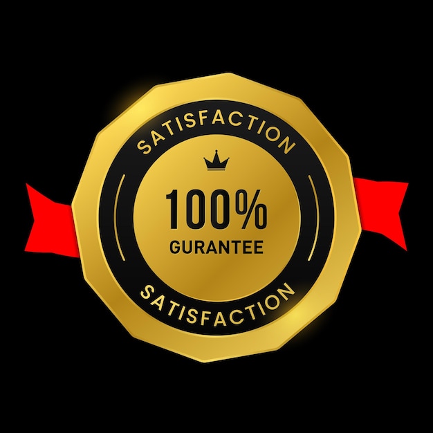 Sello de garantía de 100 Vector Premium Dorado