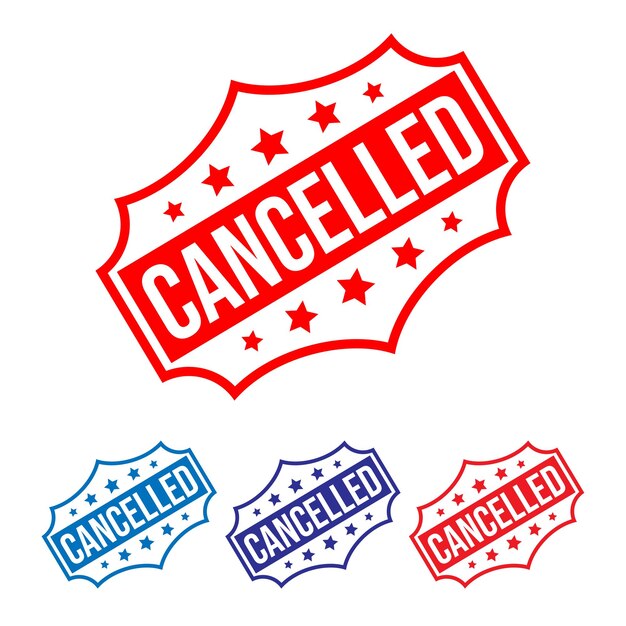 Sello de goma cancelado Ilustración vectorial de diseño