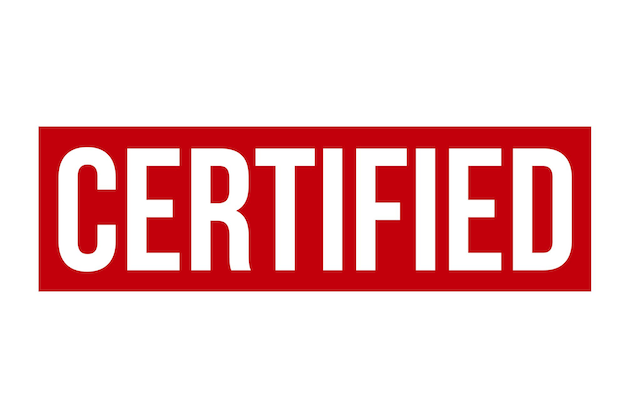 Sello de goma certificado rojo Vector de sello de goma grunge certificado Vector de ilustración
