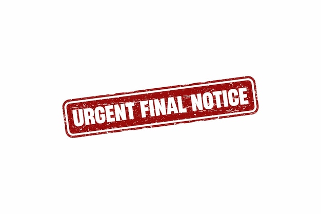 Sello de goma grunge aviso final urgente