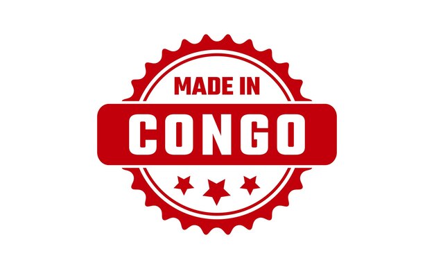 Vector sello de goma hecho en el congo