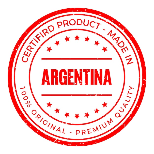 Vector sello de goma del país argentino
