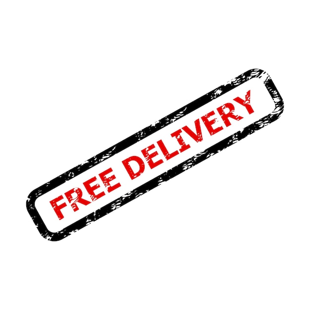 Sello de goma de texto de entrega gratis aislado en blanco