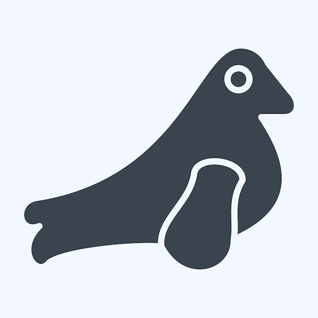 Sello de icono relacionado con el símbolo del mar estilo glifo ilustración simple