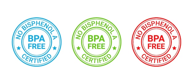 Sello de insignia libre de BPA Icono de plástico no tóxico Ilustración vectorial