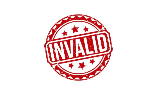 Sello inválido sello de goma rojo sobre fondo blanco signo de sello inválida sello inválido