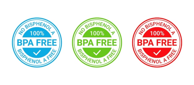 Sello libre de BPA Icono sin bisfenol Pegatina de embalaje Ecol Ilustración vectorial