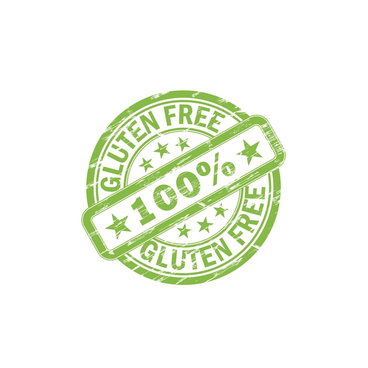 Vector sello libre de gluten vector grunge diseño con arañazos. el color se cambia fácilmente.