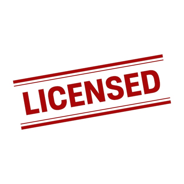 Sello con licenciaSeñal cuadrada con licencia