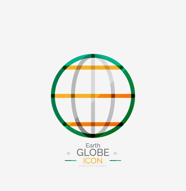 Sello de logo de globo terráqueo