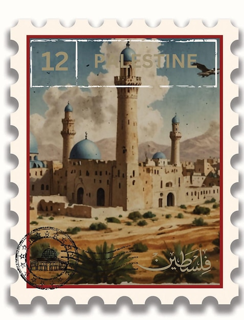 Vector sello de la mezquita de palestina