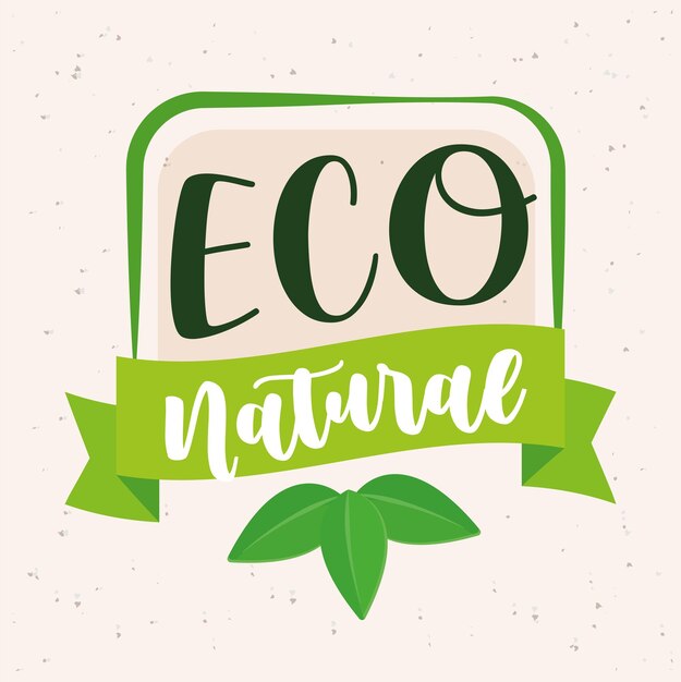 Vector sello natural ecológico