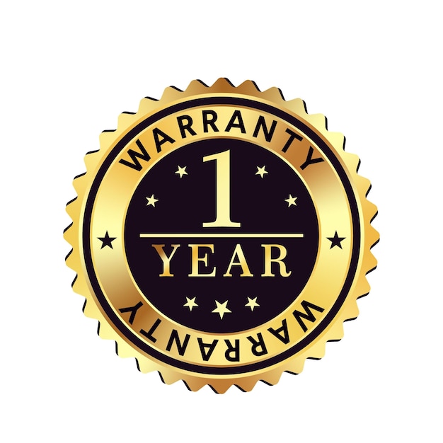 sello de oro de garantía de un año