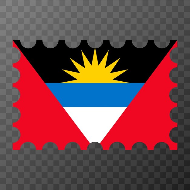 Sello postal con bandera de Antigua y Barbuda ilustración vectorial