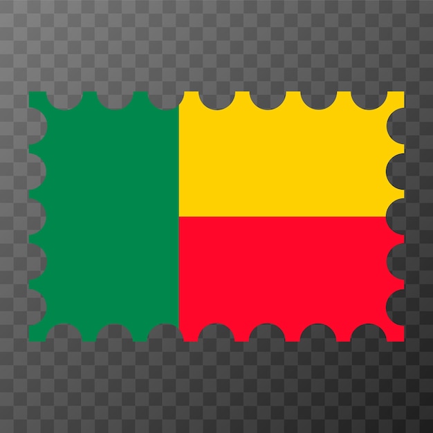 Sello postal con la bandera de Benin ilustración vectorial