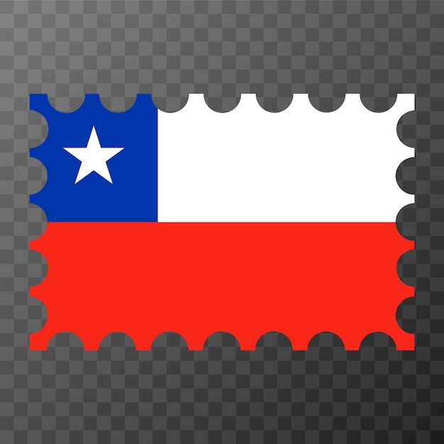 Sello postal con la bandera de Chile ilustración vectorial