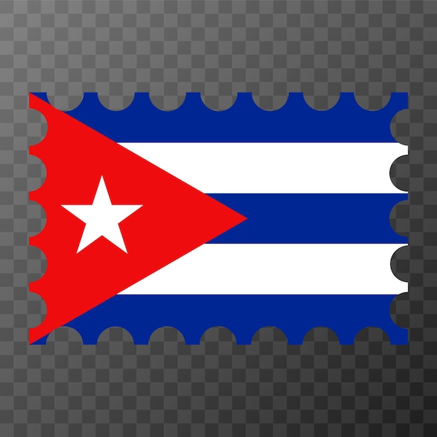 Sello postal con la bandera de cuba ilustración vectorial